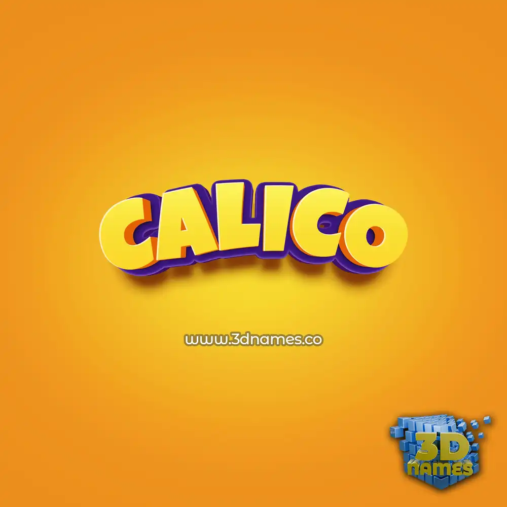 calico in Orange Toon style - 3D name wallpaper