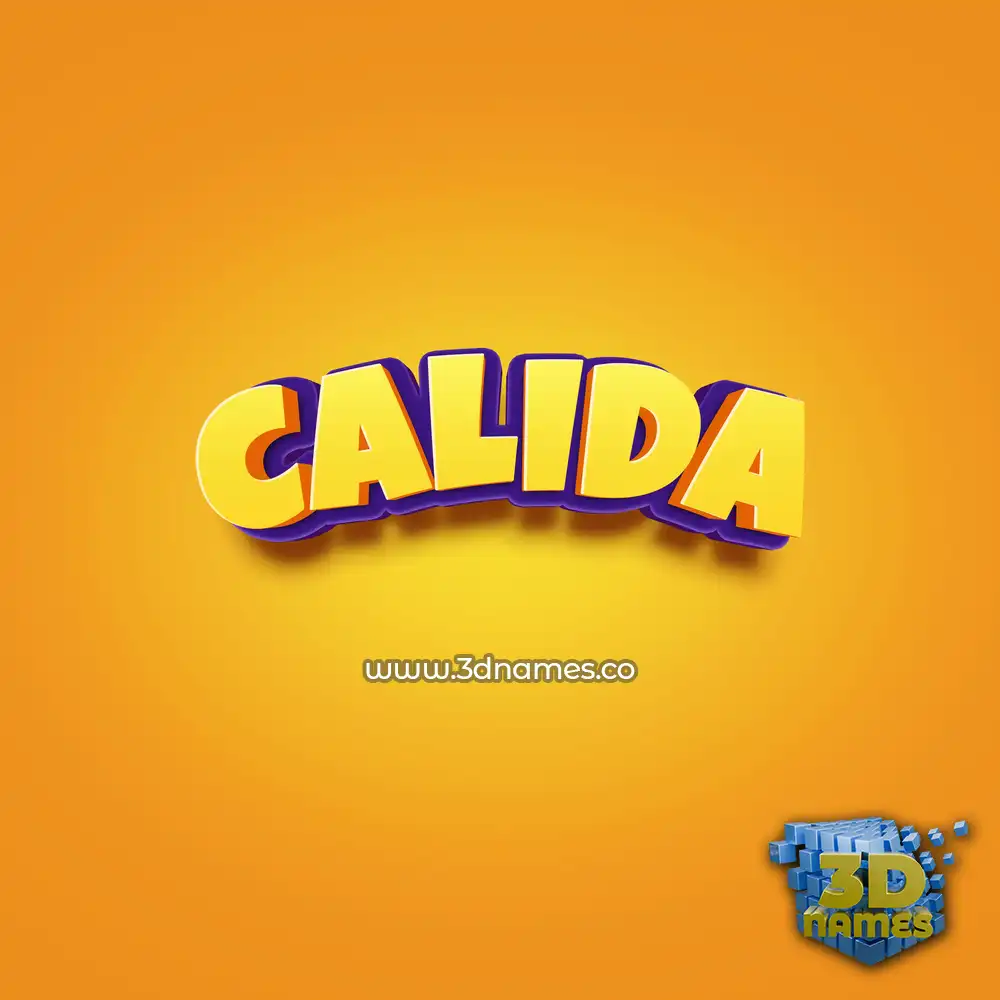 calida in Orange Toon style - 3D name wallpaper