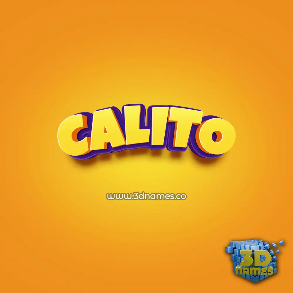 calito in Orange Toon style - 3D name wallpaper
