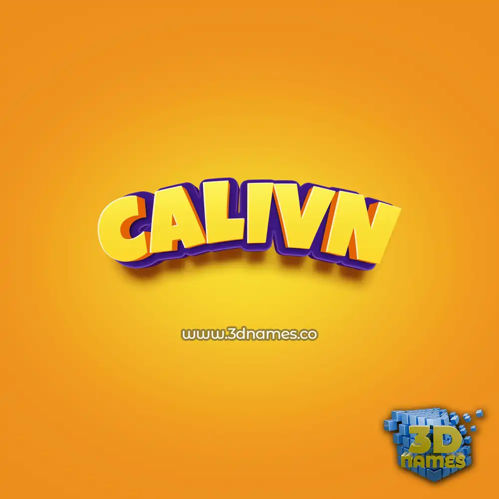 calivn in Orange Toon style - 3D name wallpaper