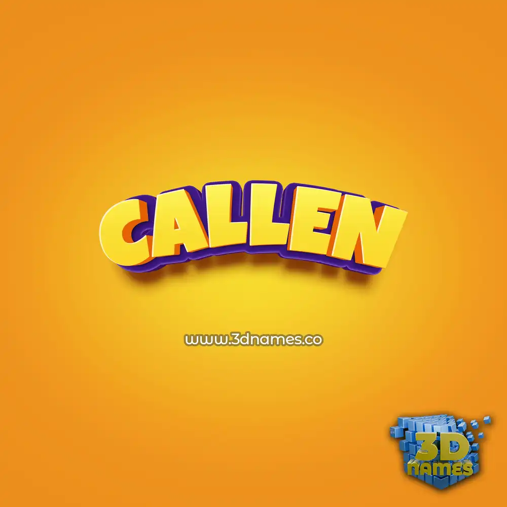 callen in Orange Toon style - 3D name wallpaper