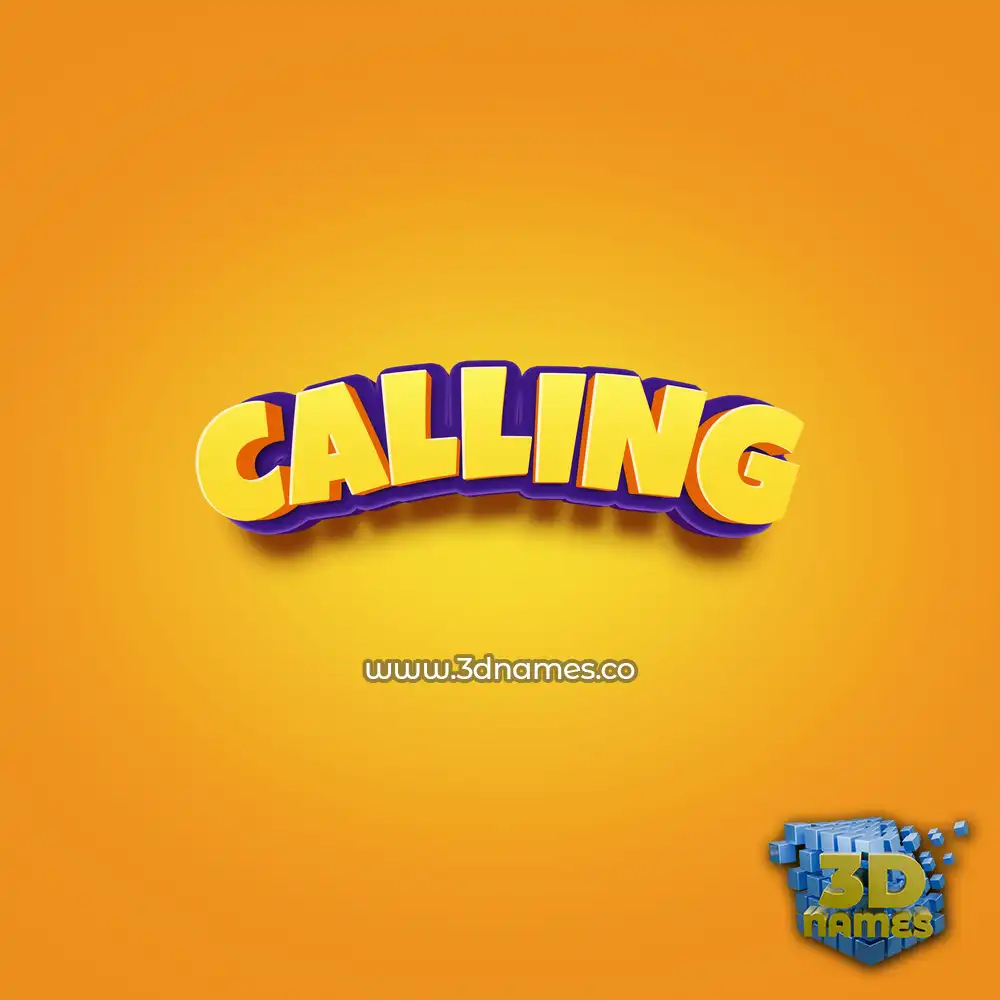 calling in Orange Toon style - 3D name wallpaper