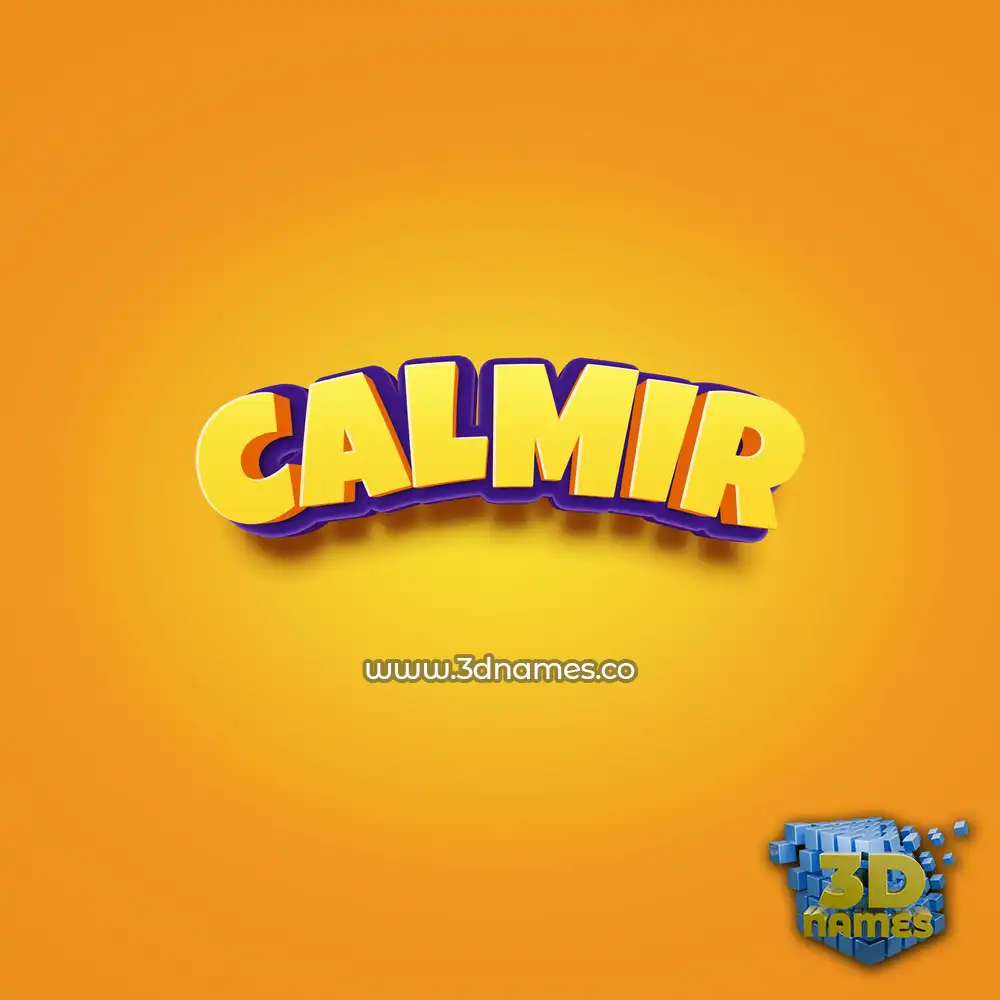 calmir in Orange Toon style - 3D name wallpaper