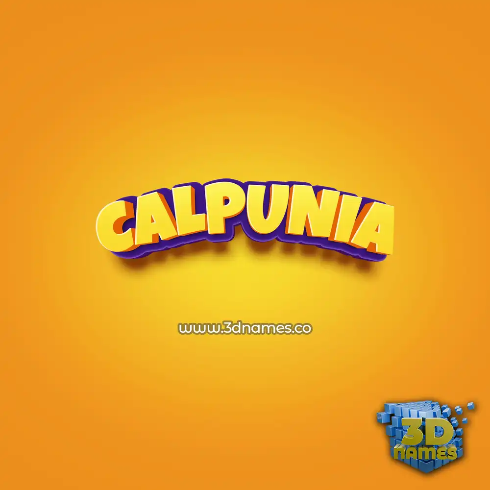 calpunia in Orange Toon style - 3D name wallpaper