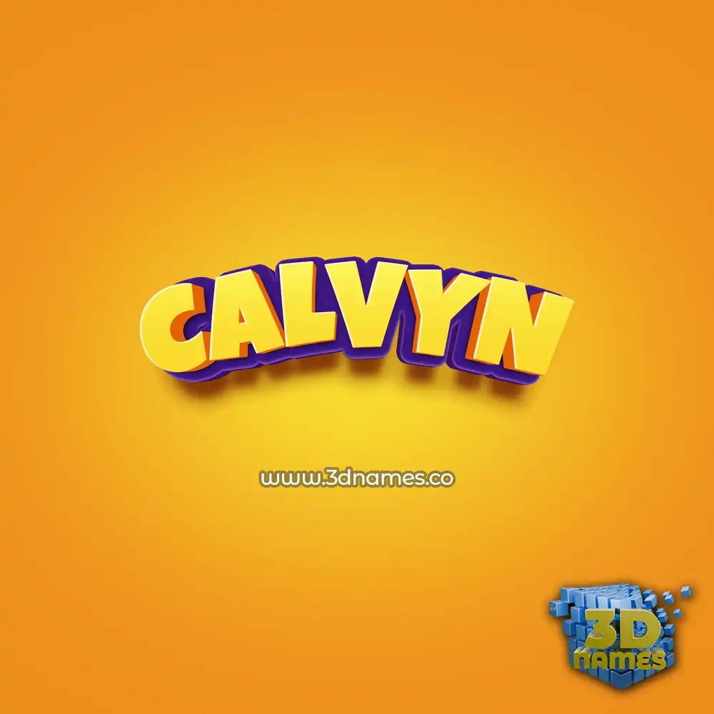 calvyn in Orange Toon style - 3D name wallpaper