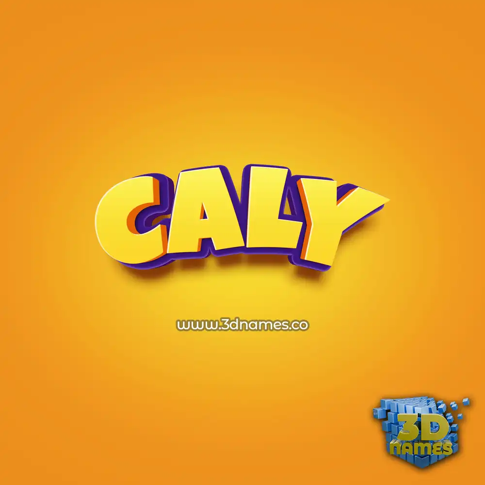 caly in Orange Toon style - 3D name wallpaper