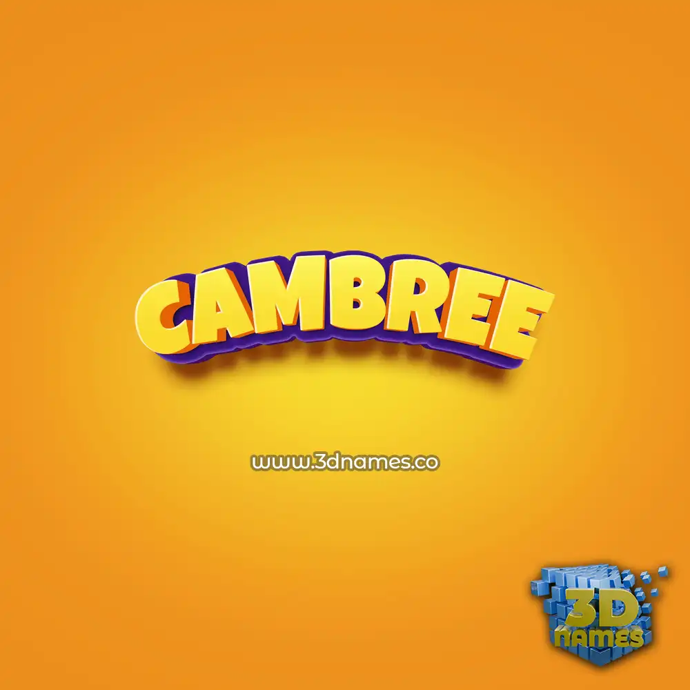 cambree in Orange Toon style - 3D name wallpaper