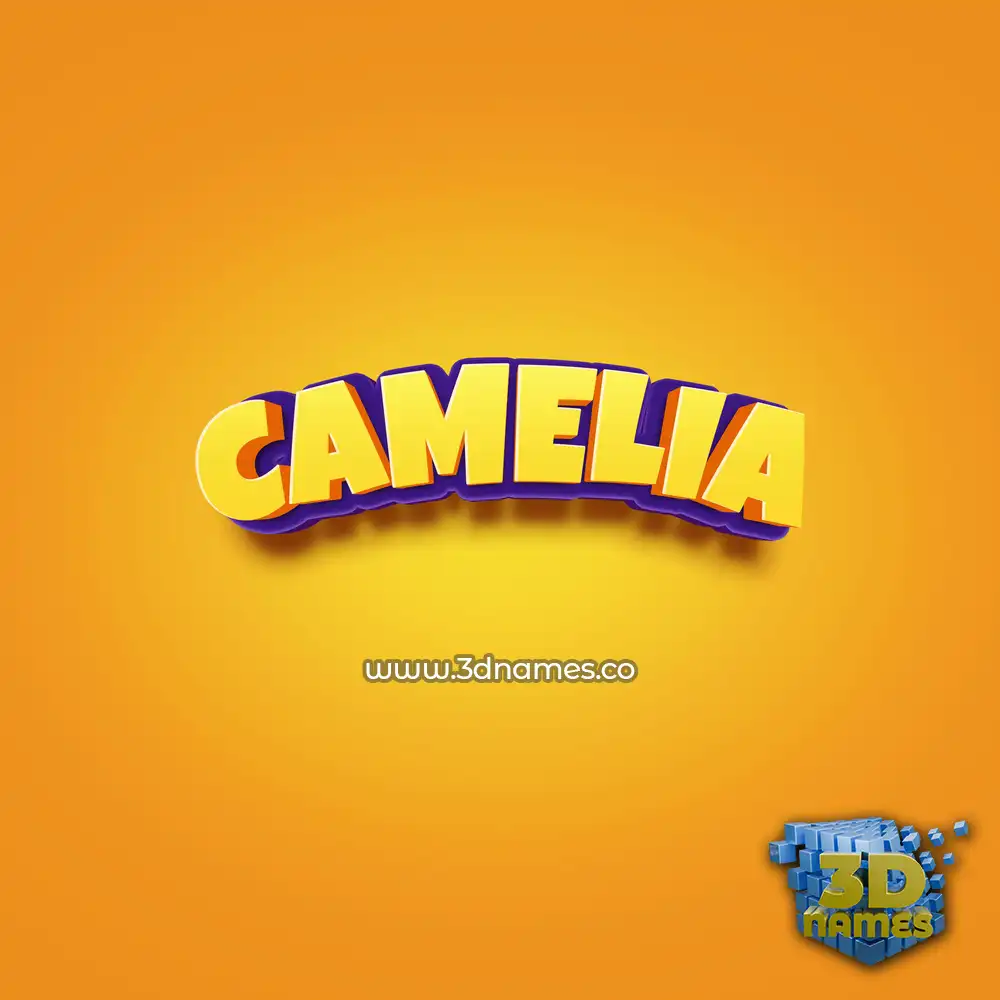 camelia in Orange Toon style - 3D name wallpaper