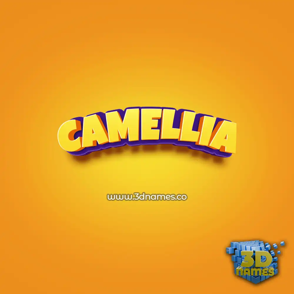 camellia in Orange Toon style - 3D name wallpaper