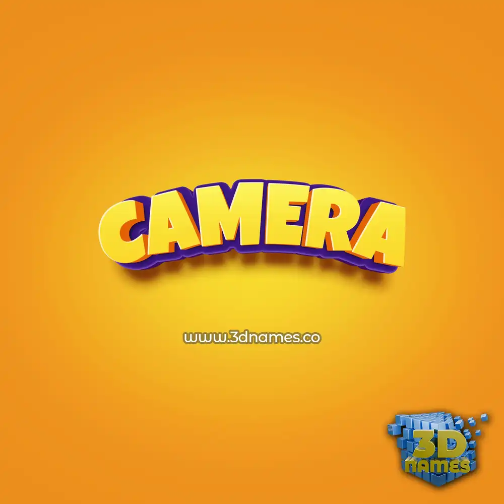 camera in Orange Toon style - 3D name wallpaper