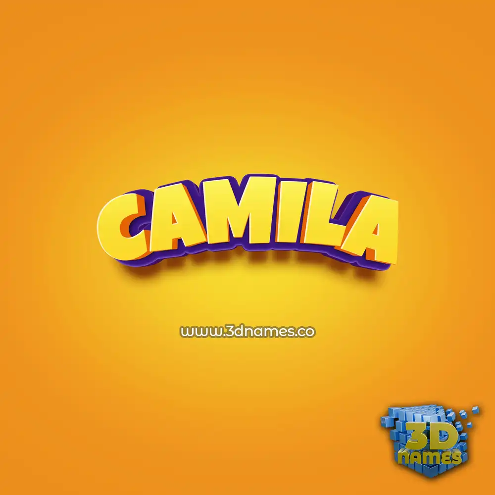 camila in Orange Toon style - 3D name wallpaper