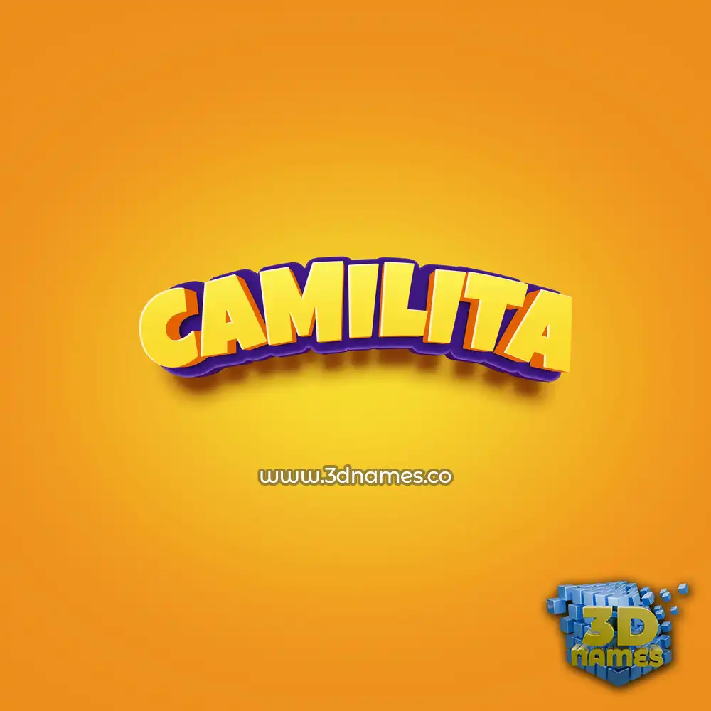 camilita in Orange Toon style - 3D name wallpaper