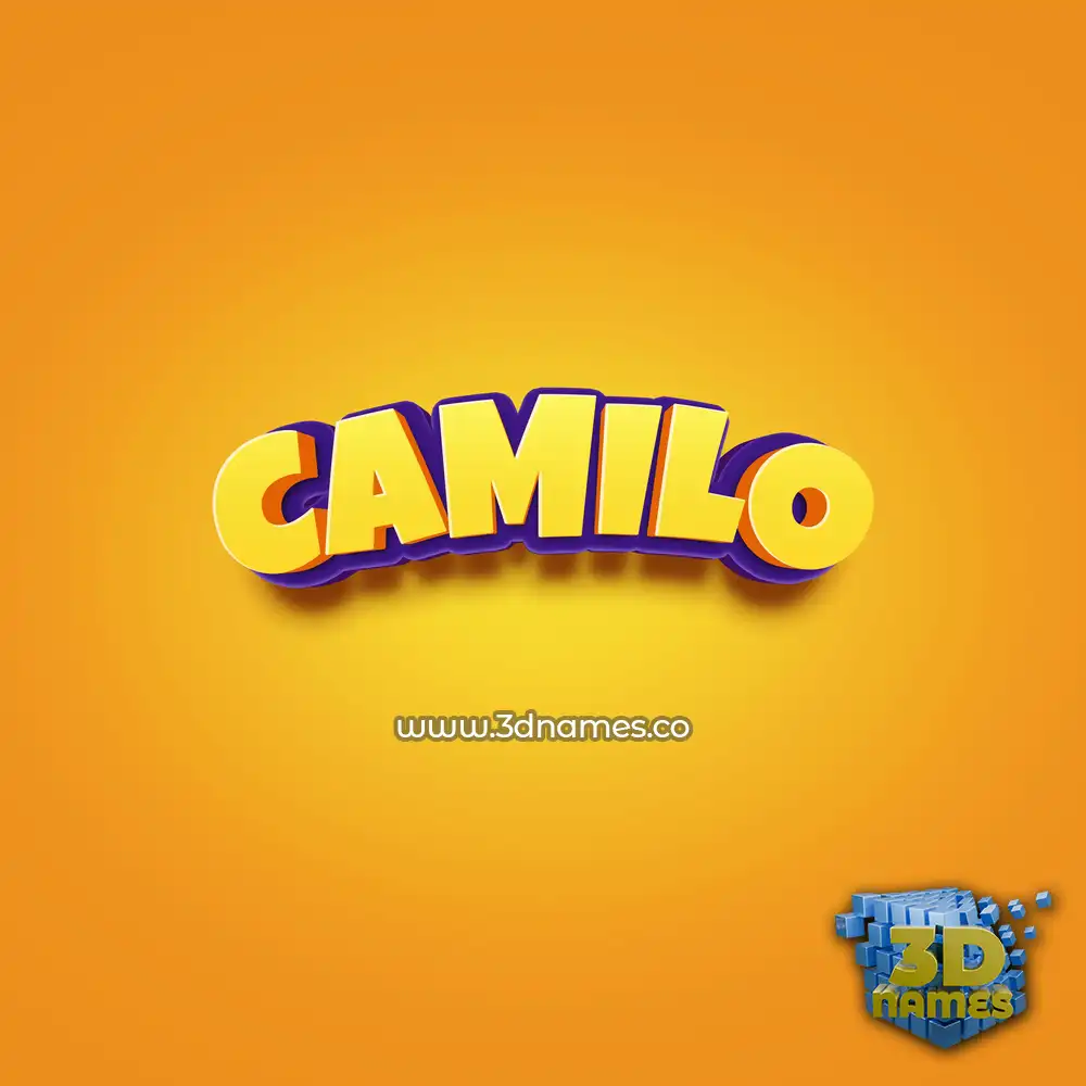 camilo in Orange Toon style - 3D name wallpaper
