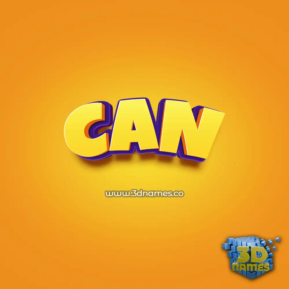 can in Orange Toon style - 3D name wallpaper
