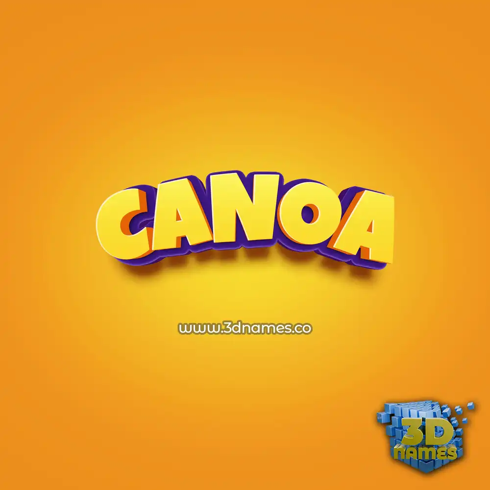 canoa in Orange Toon style - 3D name wallpaper