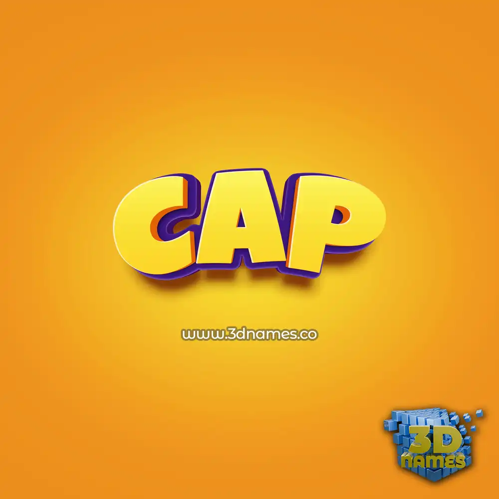 cap in Orange Toon style - 3D name wallpaper