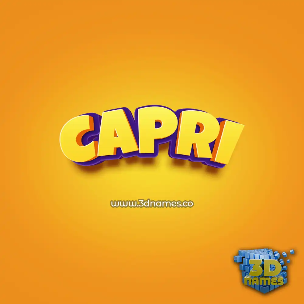 capri in Orange Toon style - 3D name wallpaper