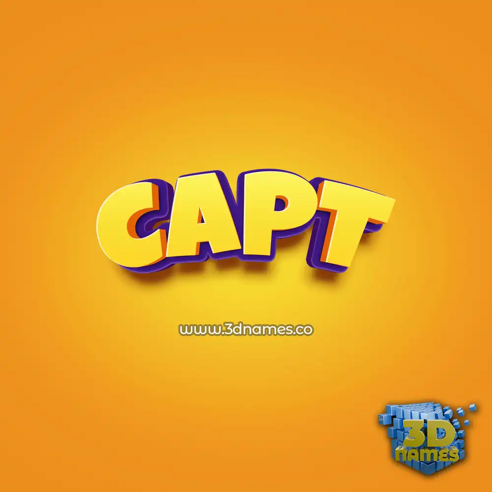 capt in Orange Toon style - 3D name wallpaper
