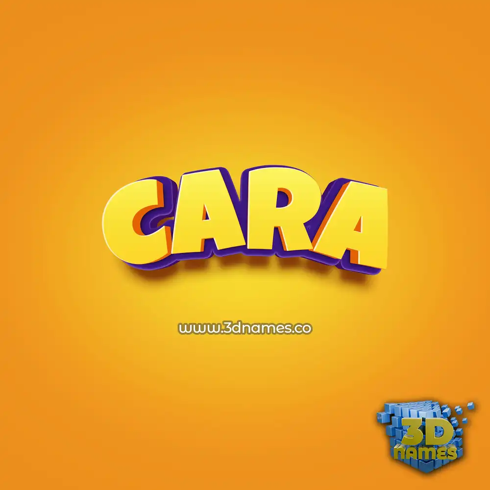 cara in Orange Toon style - 3D name wallpaper