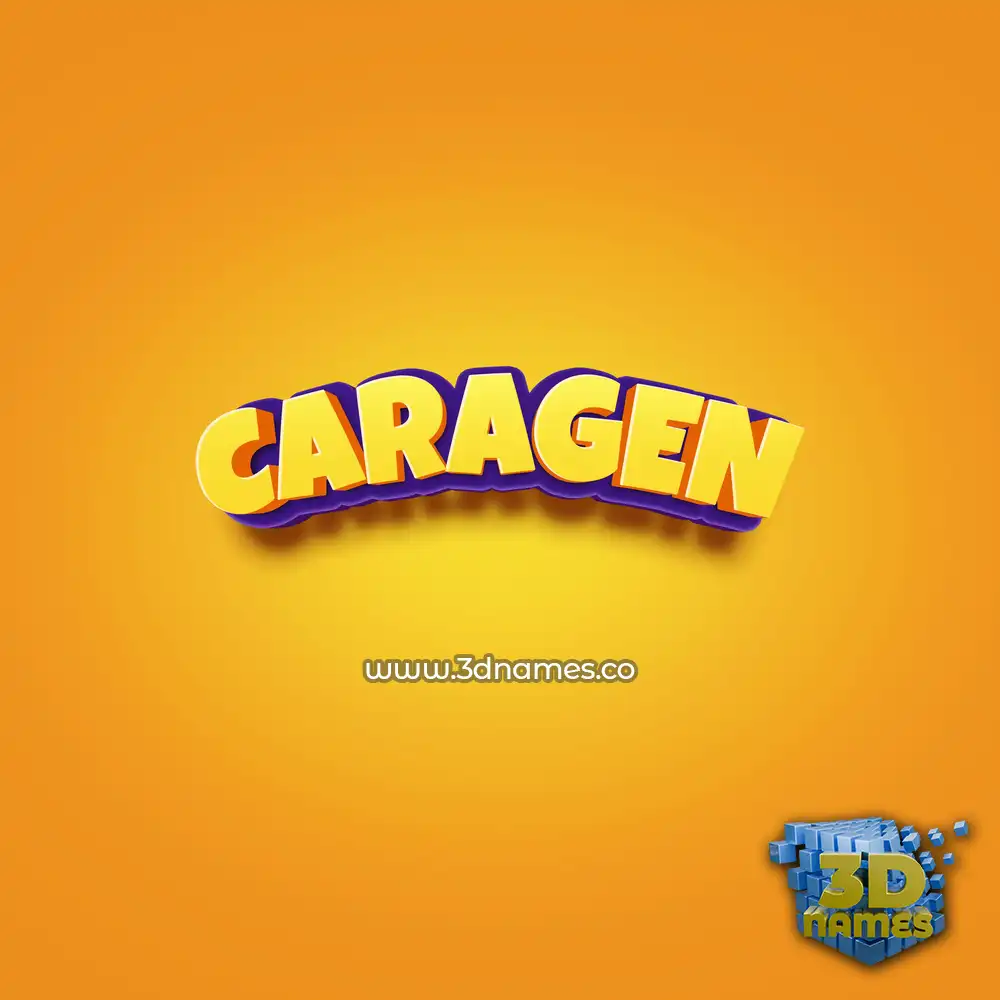caragen in Orange Toon style - 3D name wallpaper