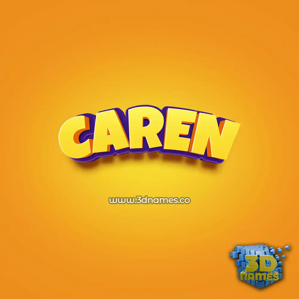 caren in Orange Toon style - 3D name wallpaper