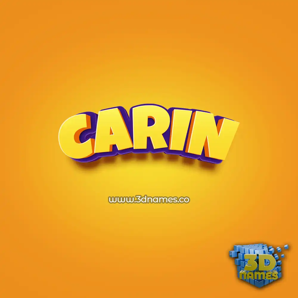 carin in Orange Toon style - 3D name wallpaper