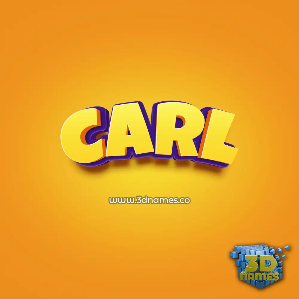 carl in Orange Toon style - 3D name wallpaper