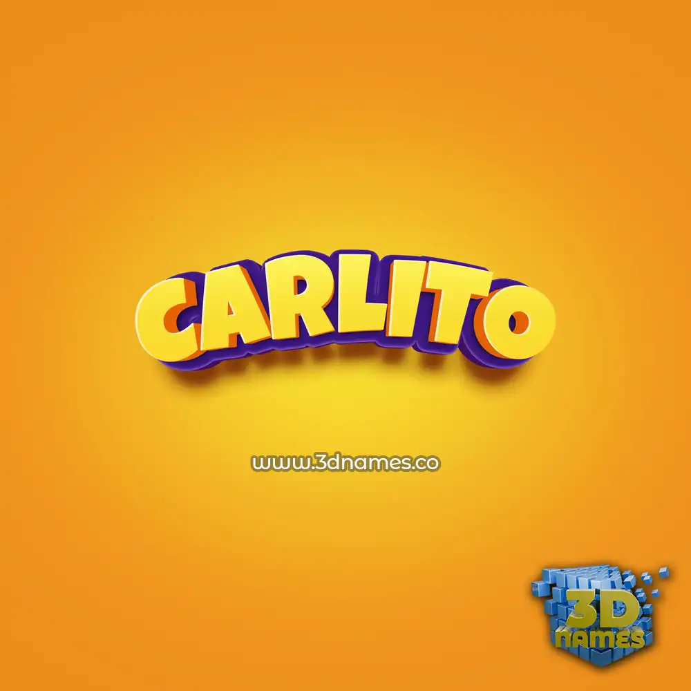 carlito in Orange Toon style - 3D name wallpaper