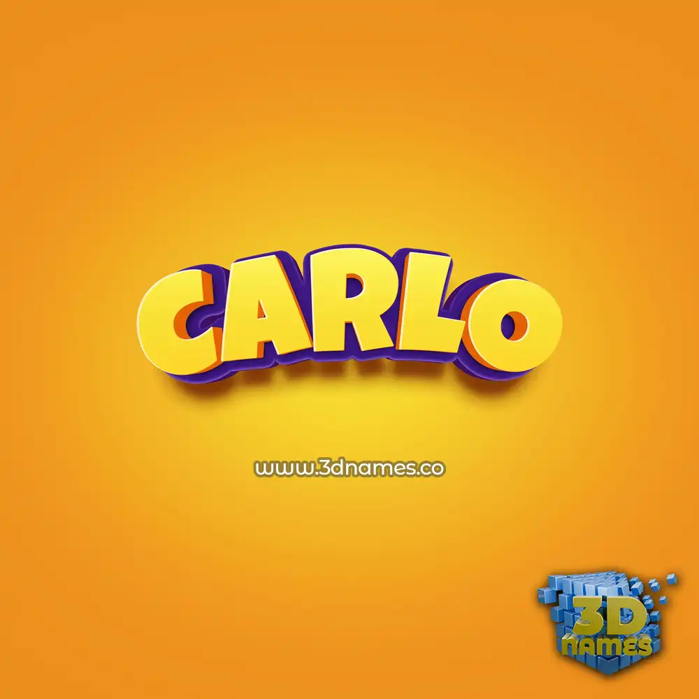 carlo in Orange Toon style - 3D name wallpaper