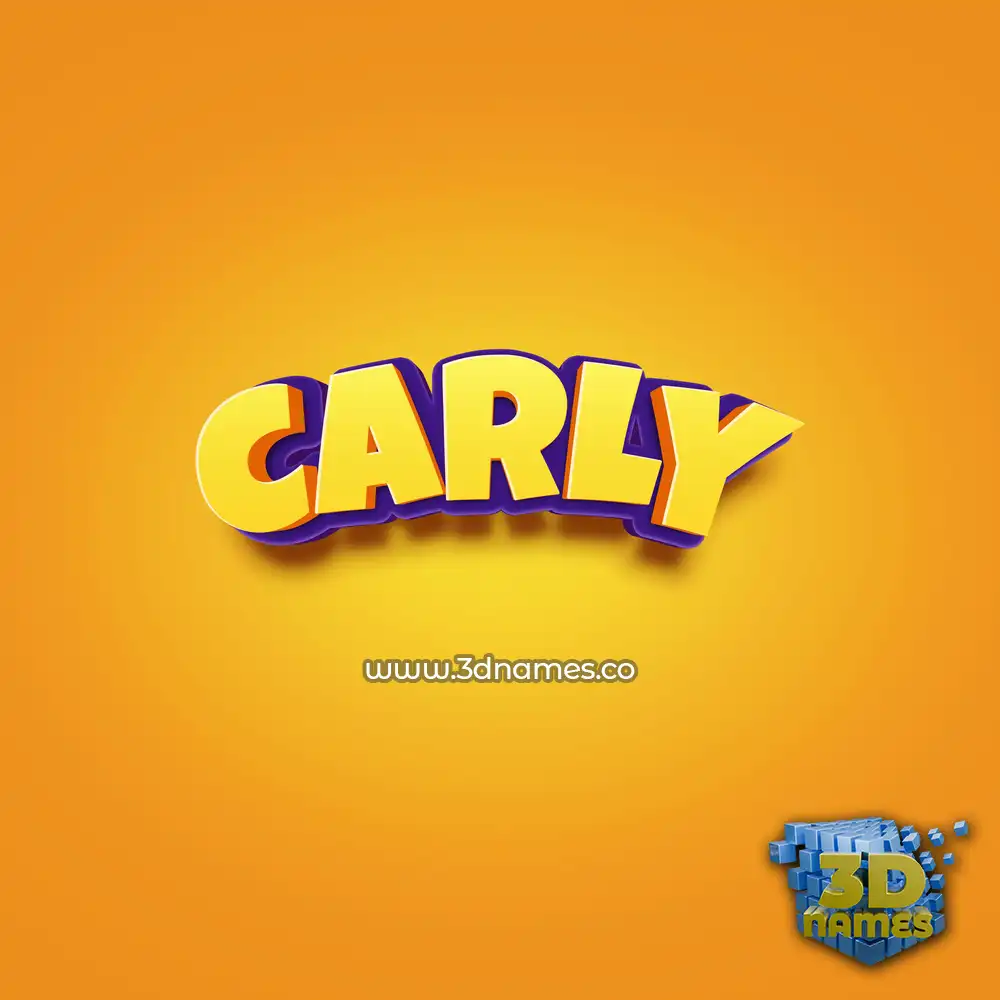 carly in Orange Toon style - 3D name wallpaper