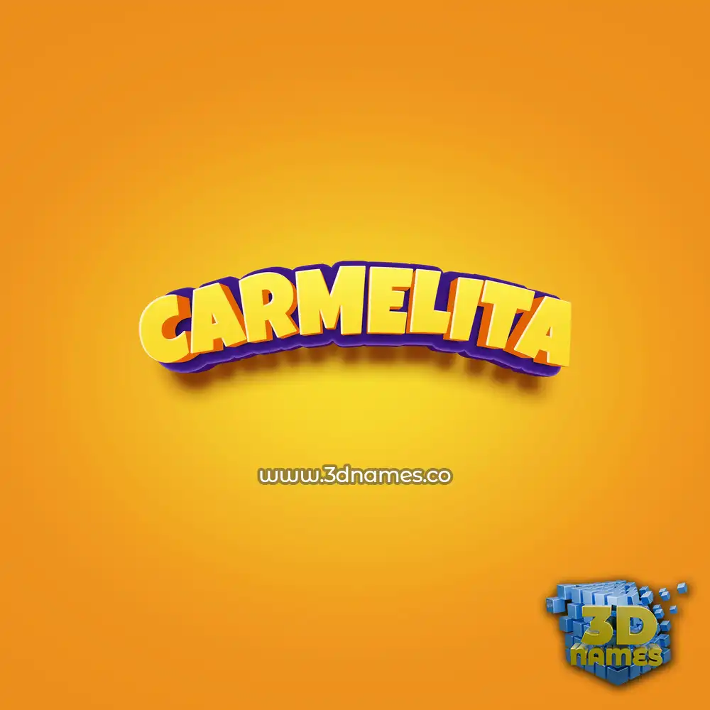 carmelita in Orange Toon style - 3D name wallpaper