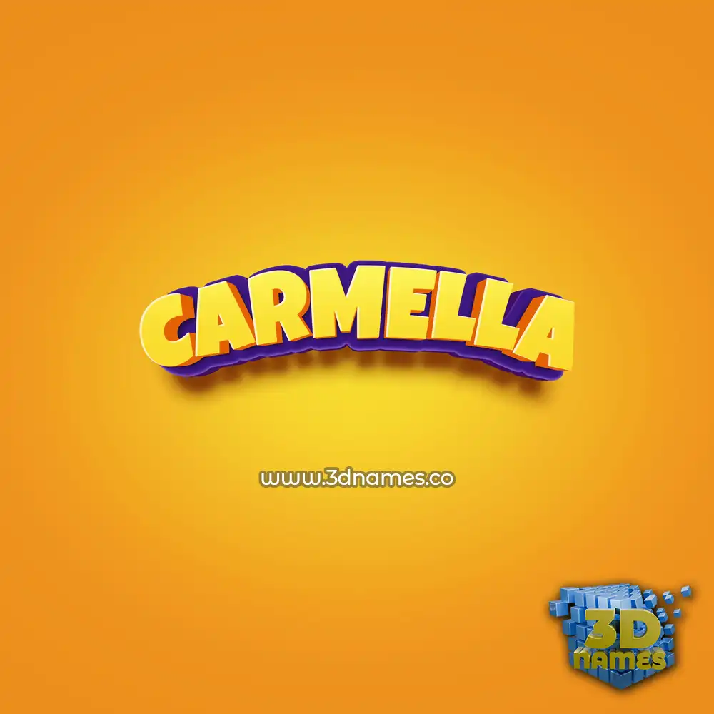 carmella in Orange Toon style - 3D name wallpaper