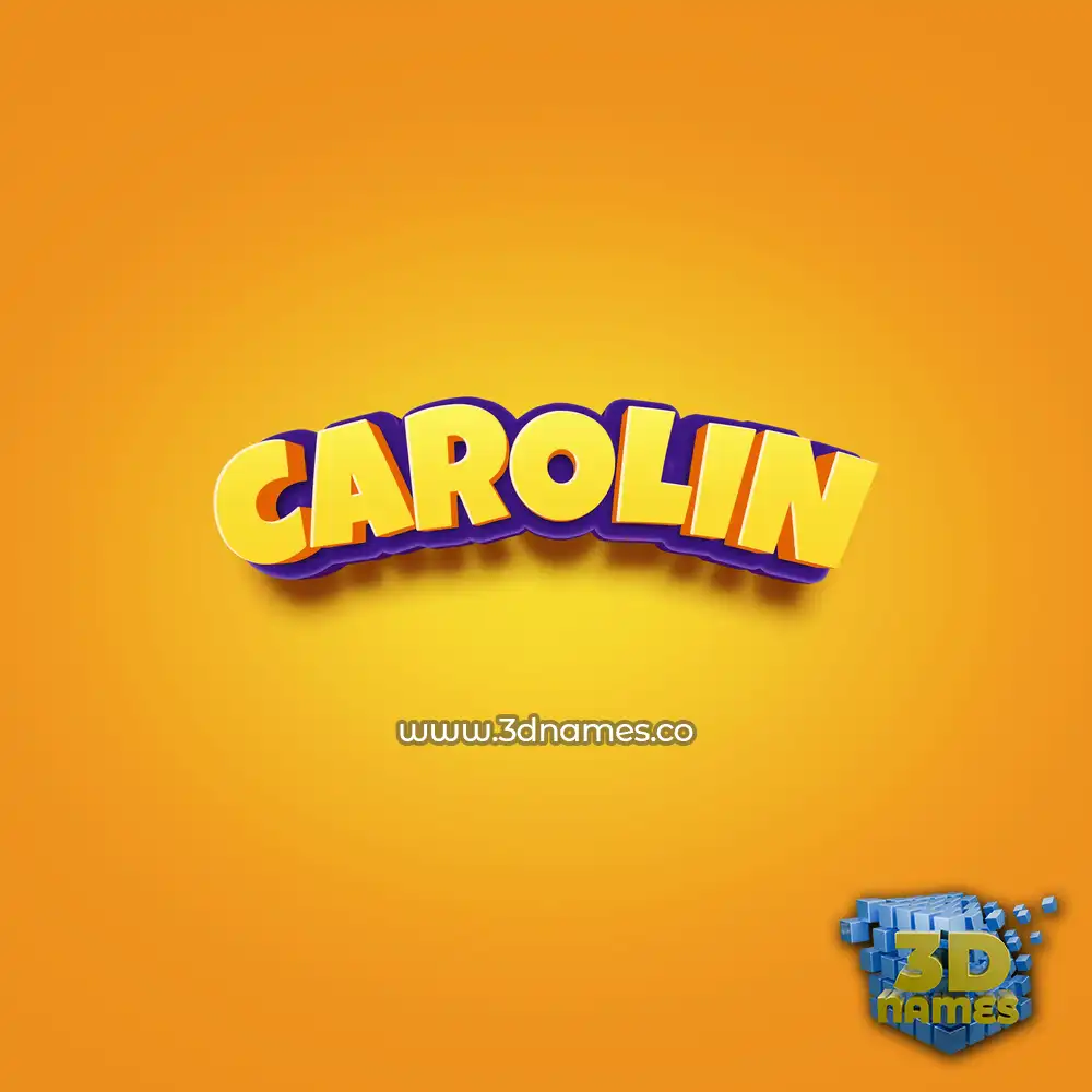 carolin in Orange Toon style - 3D name wallpaper