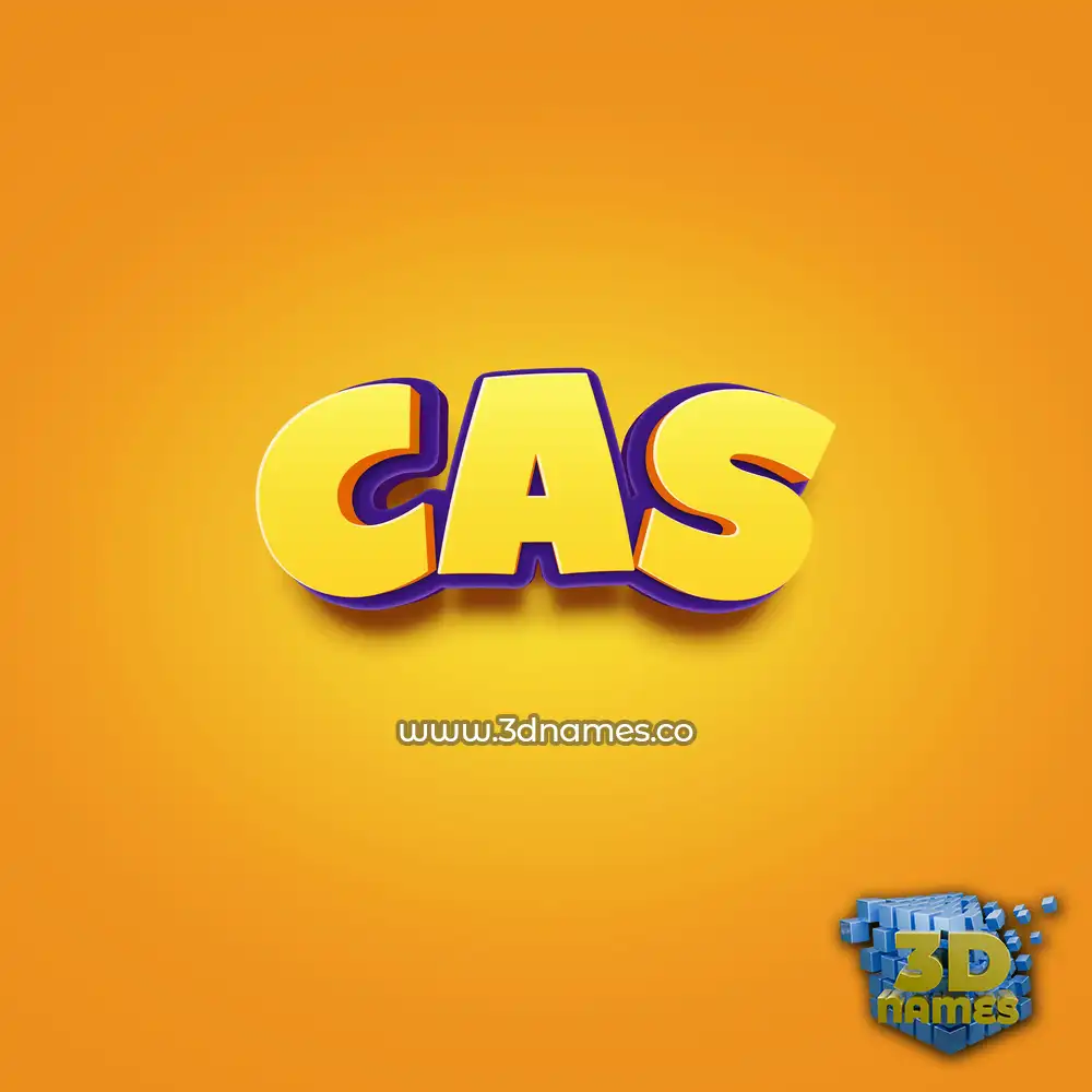 cas in Orange Toon style - 3D name wallpaper