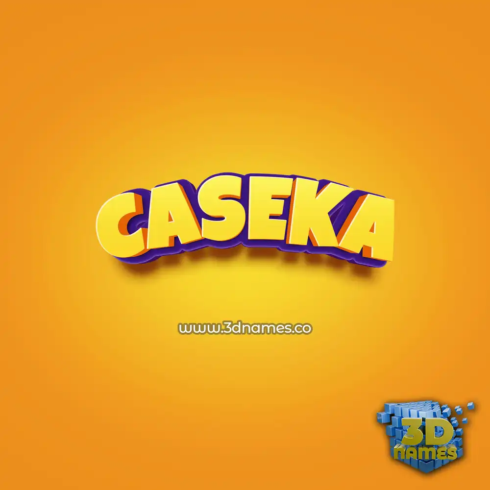 caseka in Orange Toon style - 3D name wallpaper