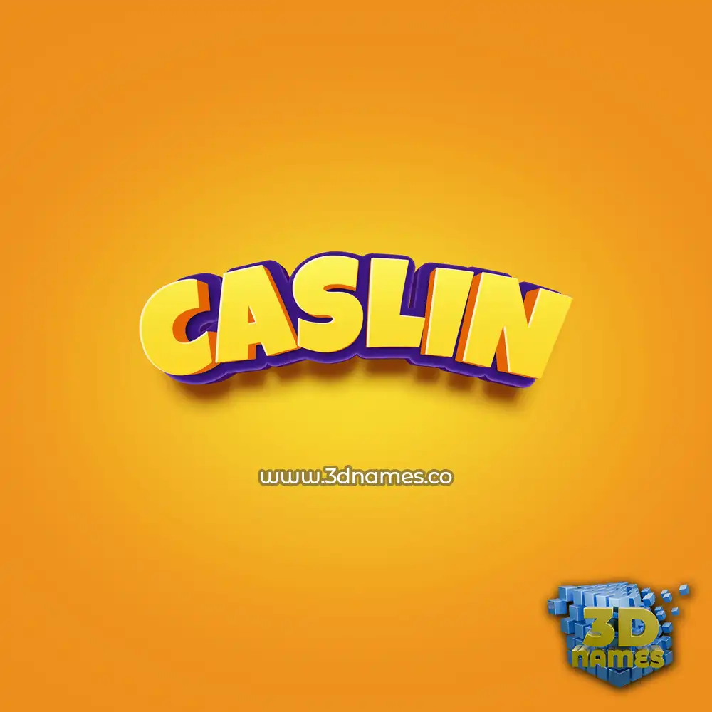 caslin in Orange Toon style - 3D name wallpaper