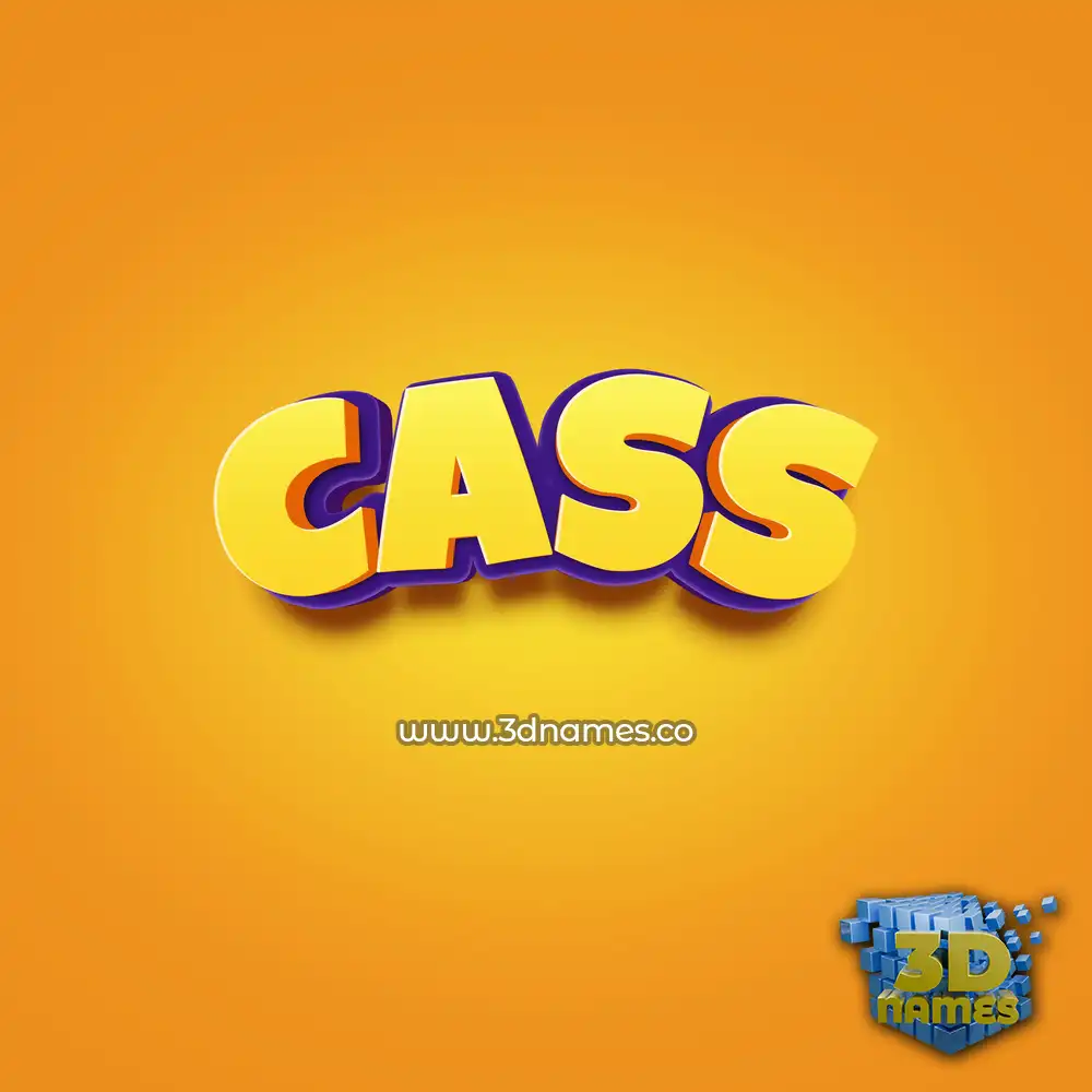 cass in Orange Toon style - 3D name wallpaper