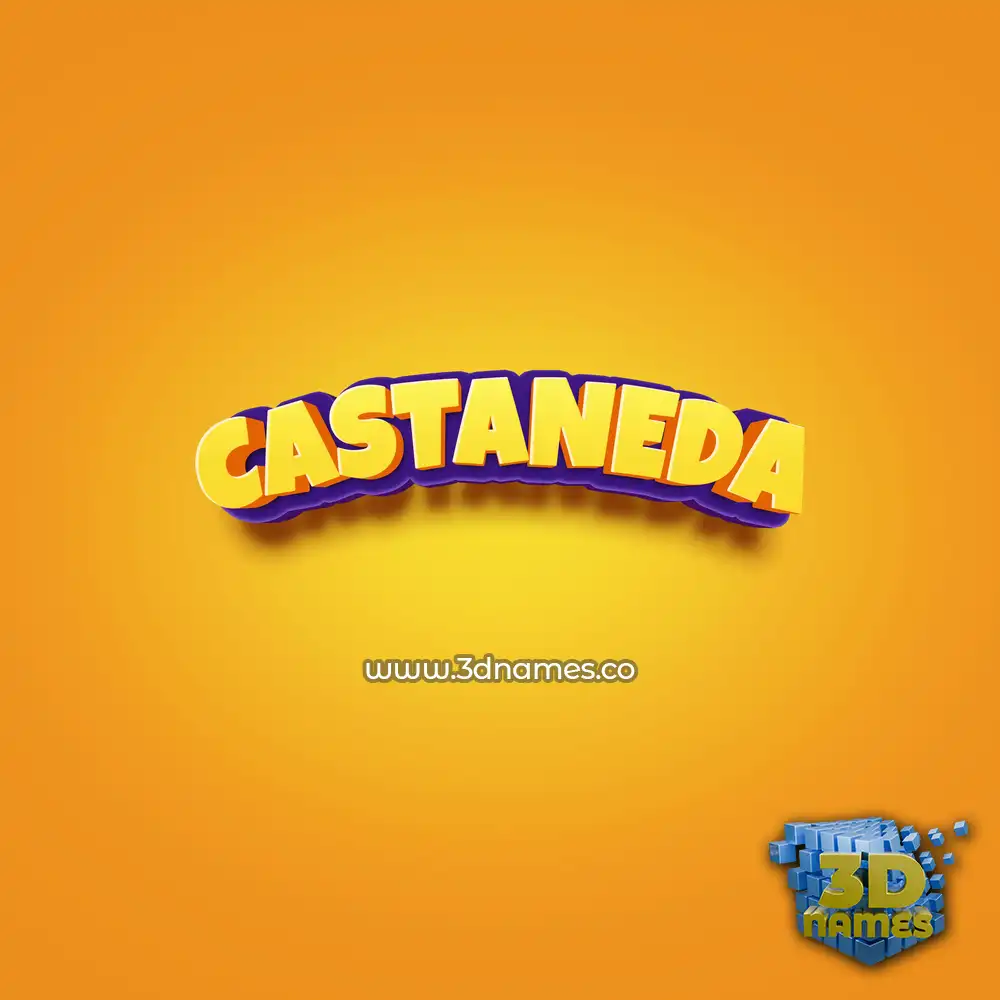 castaneda in Orange Toon style - 3D name wallpaper