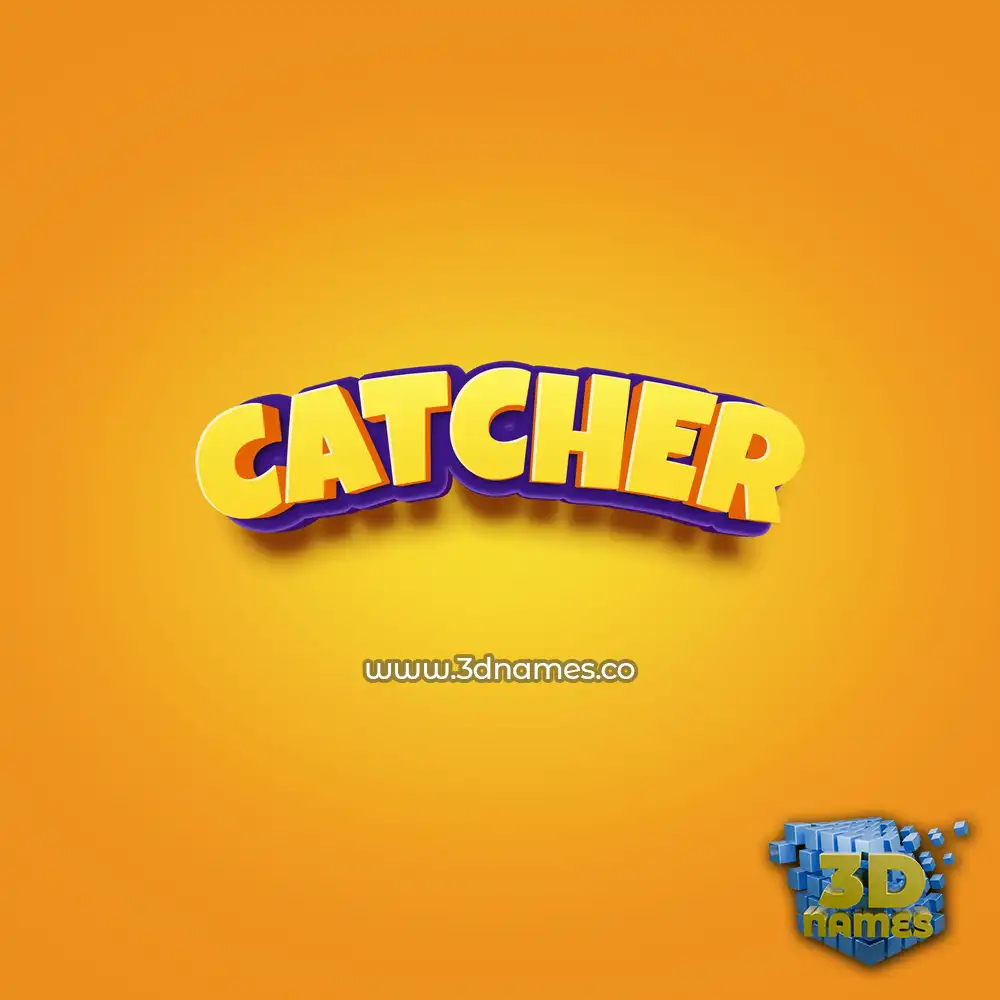 catcher in Orange Toon style - 3D name wallpaper
