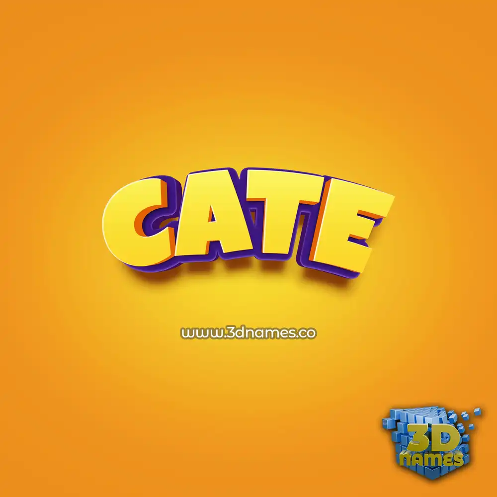 cate in Orange Toon style - 3D name wallpaper