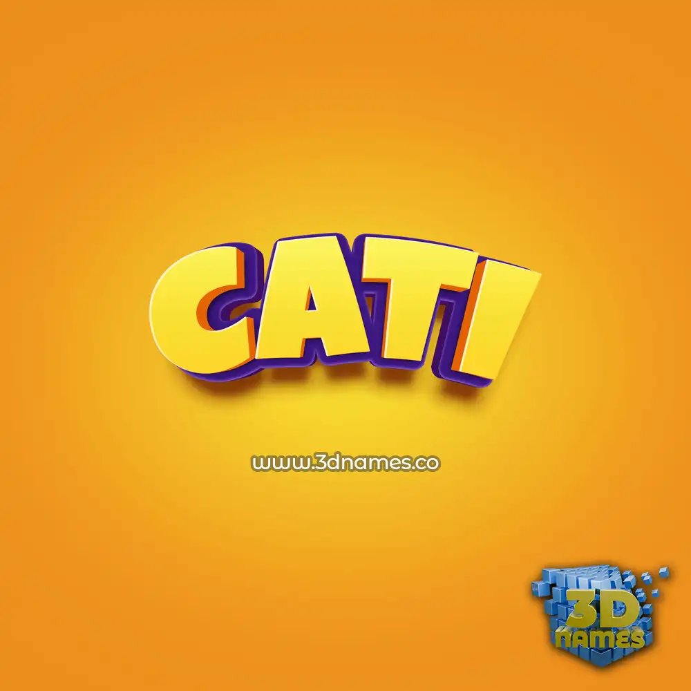 cati in Orange Toon style - 3D name wallpaper