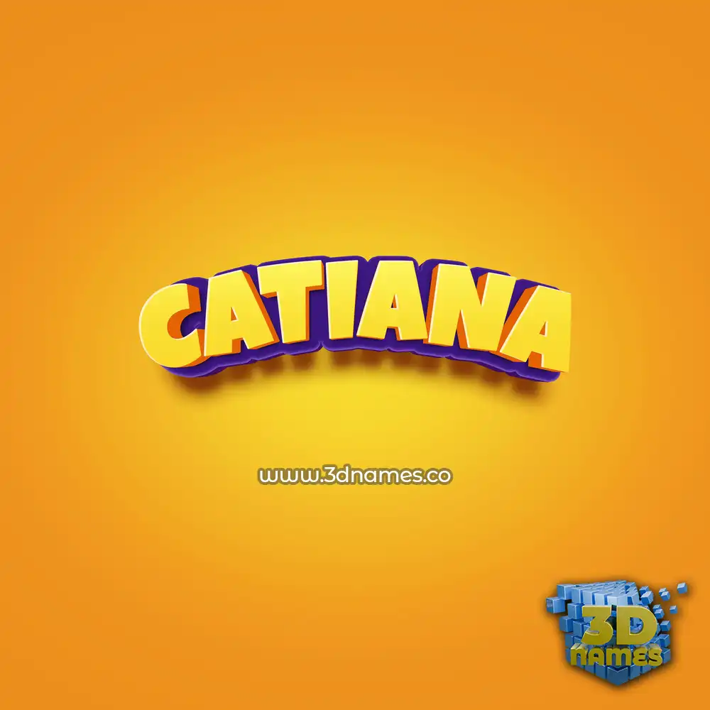 catiana in Orange Toon style - 3D name wallpaper