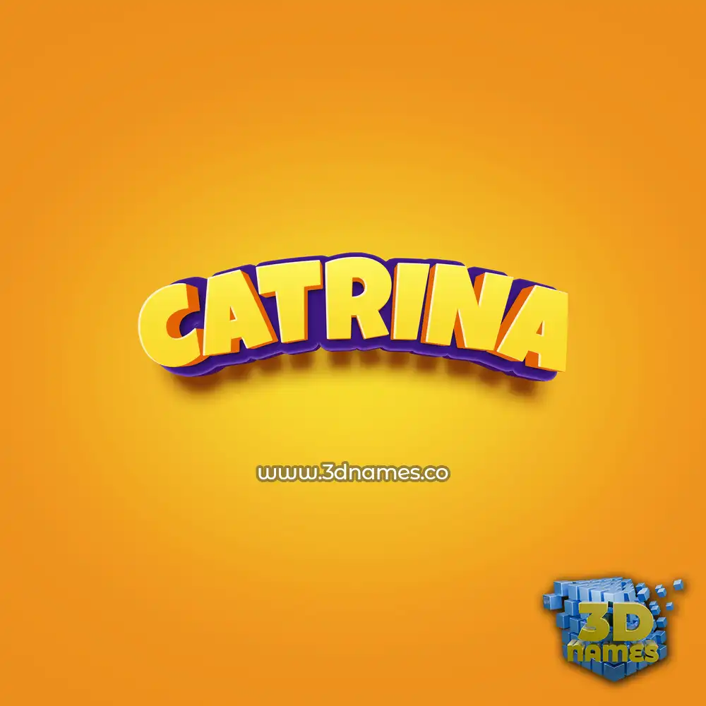 catrina in Orange Toon style - 3D name wallpaper