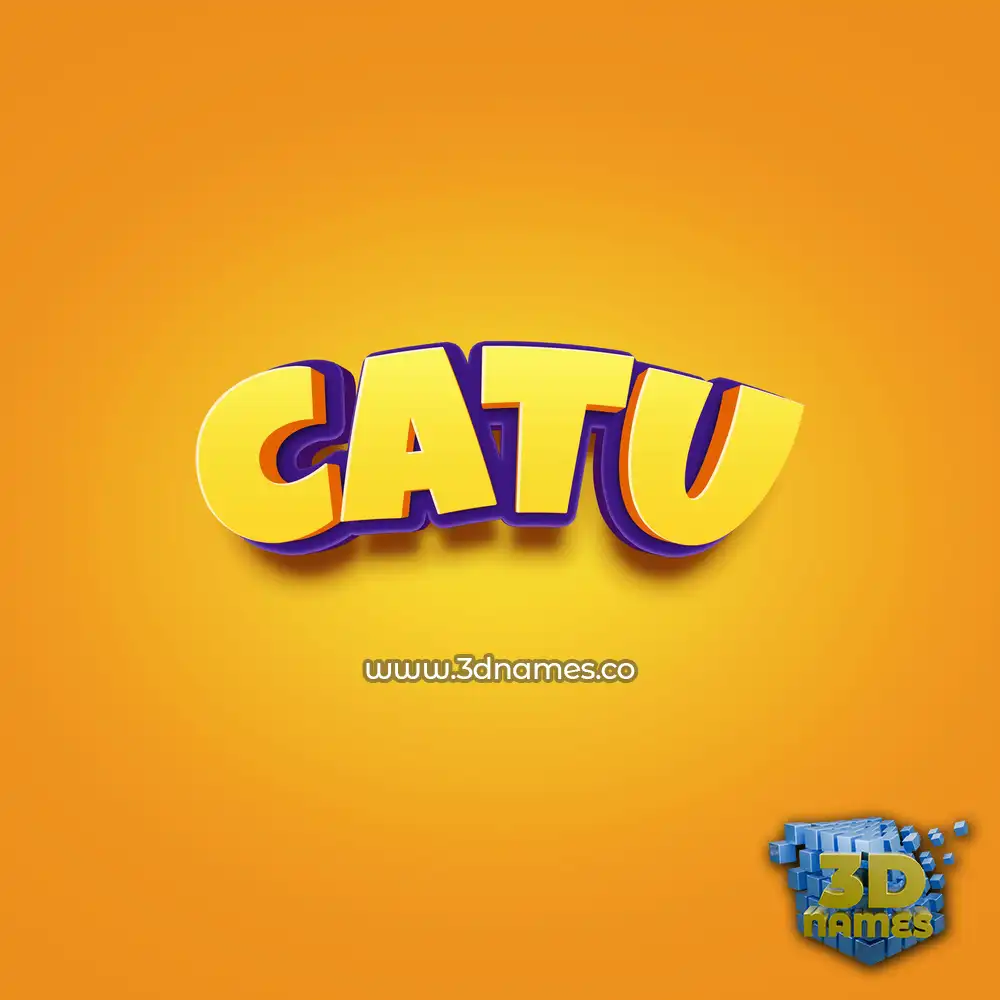 catu in Orange Toon style - 3D name wallpaper