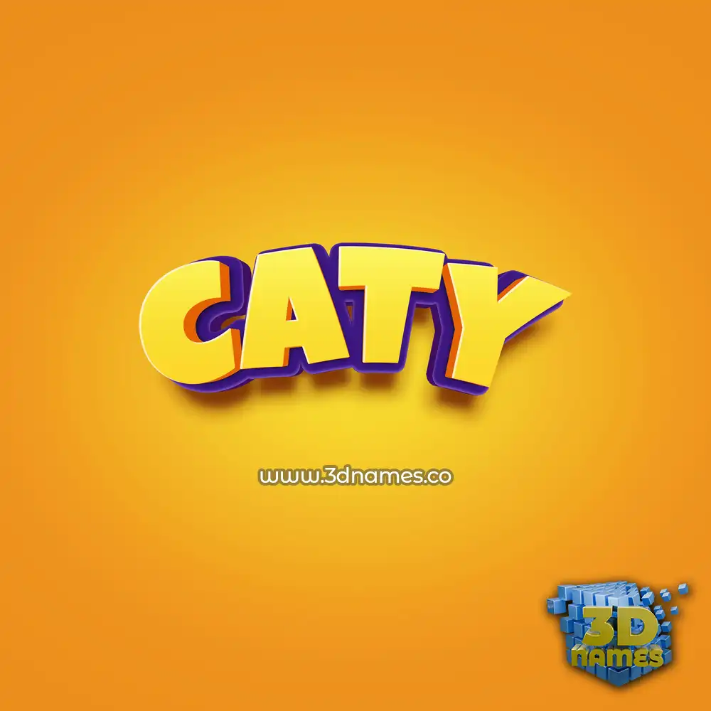 caty in Orange Toon style - 3D name wallpaper