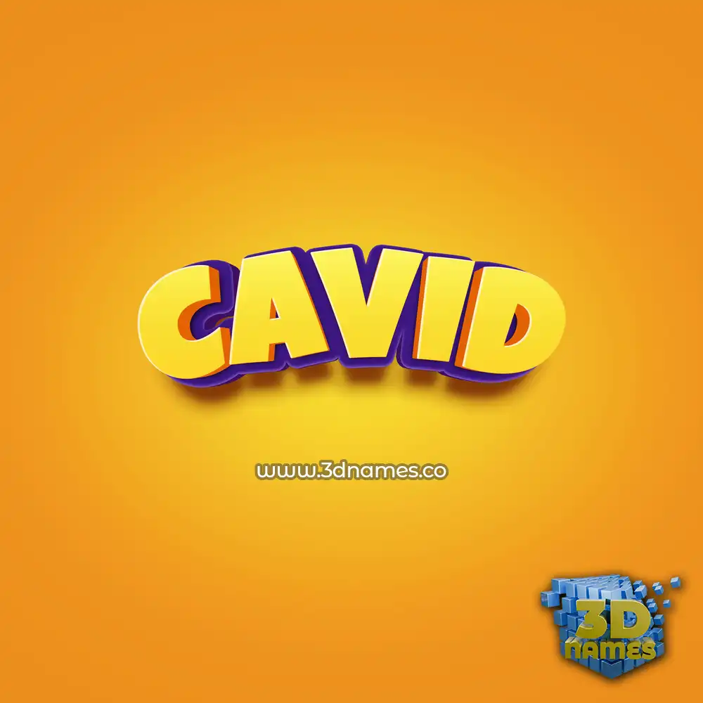 cavid in Orange Toon style - 3D name wallpaper