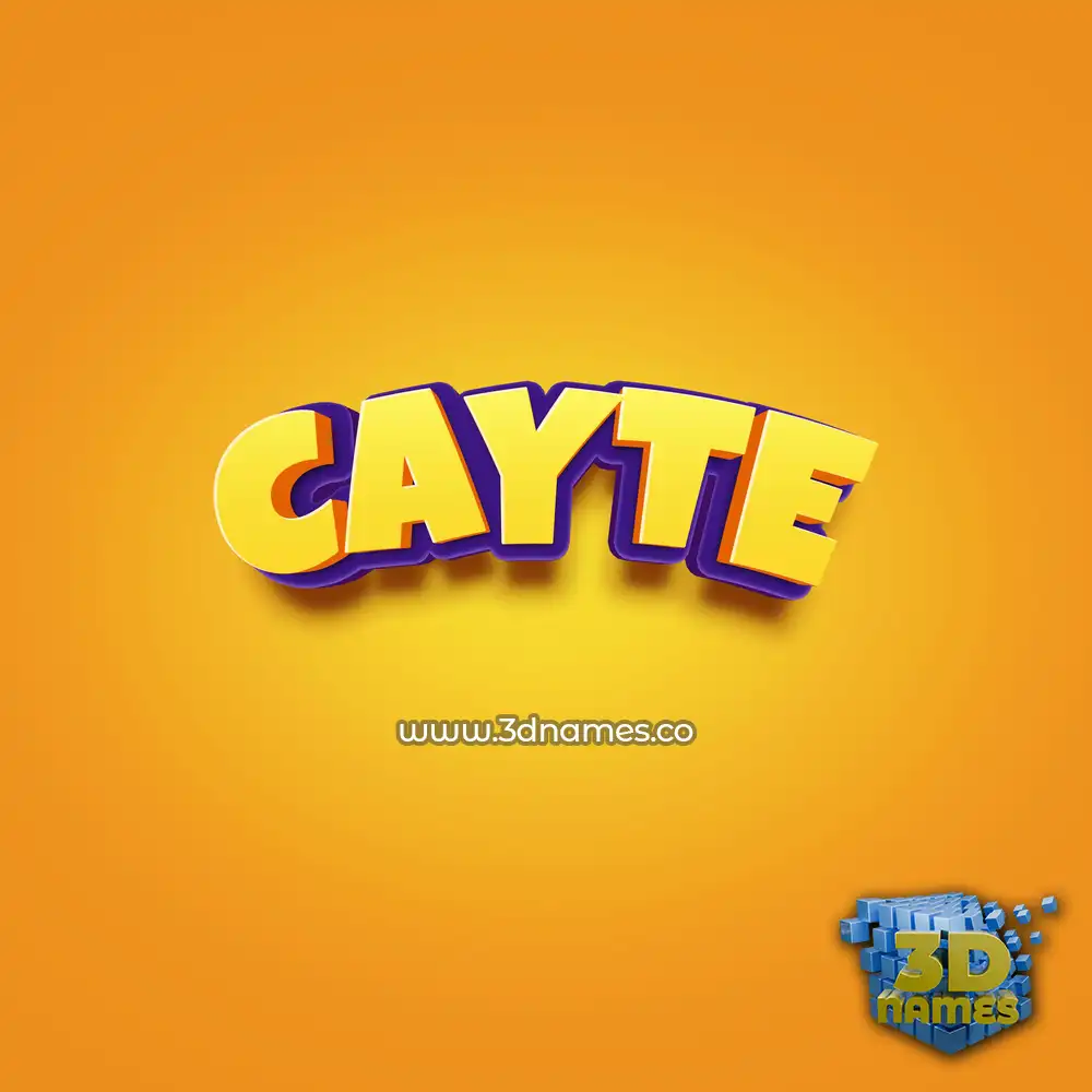 cayte in Orange Toon style - 3D name wallpaper