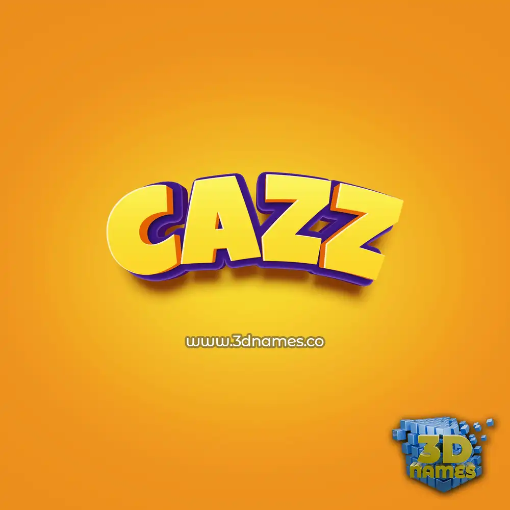 cazz in Orange Toon style - 3D name wallpaper