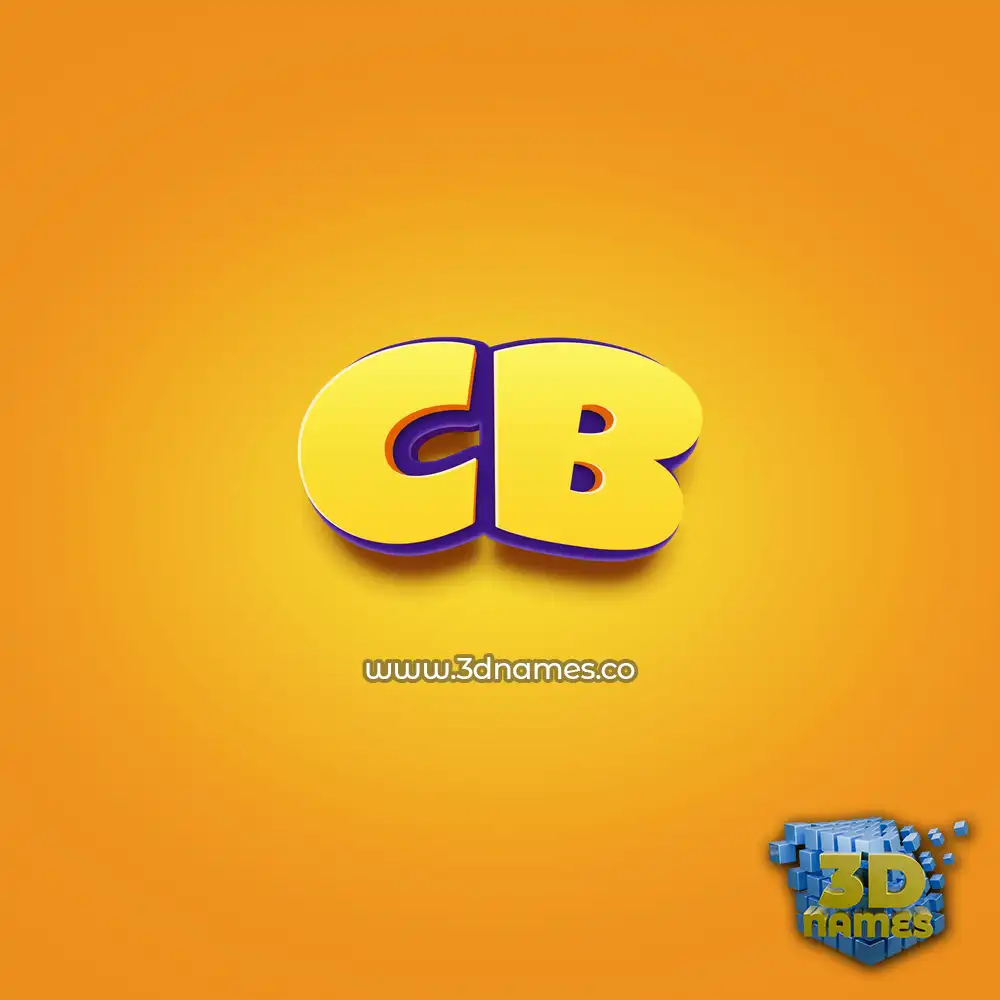 cb in Orange Toon style - 3D name wallpaper
