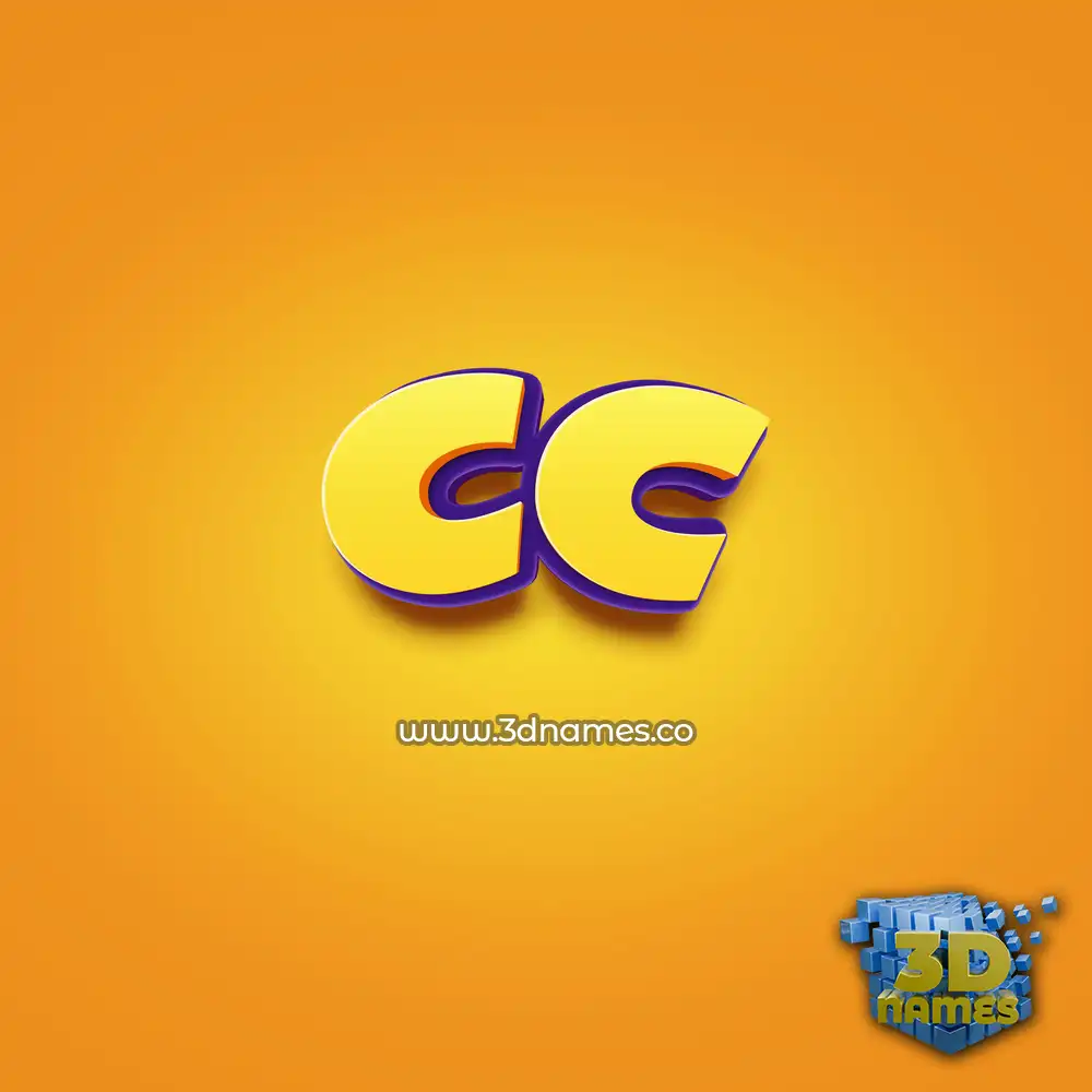 cc in Orange Toon style - 3D name wallpaper